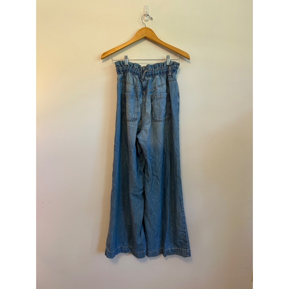 Pilcro x Anthropologie Paperbag Waist Wide Leg Light Wash Jeans | Size 27 - Picture 4 of 10